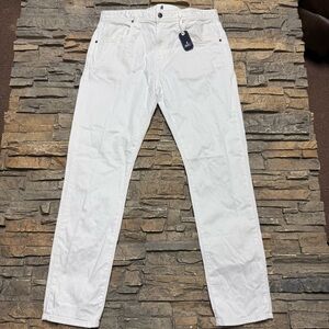 NWT Johnnie O Huge 5 Pocket Pants Mens 35x32 White Tapered Slim Casual Dress NEW